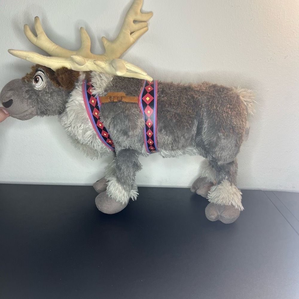 Disney Store Frozen Reindeer SVEN 16" Large Plush Doll Winter Harness Clean Toy